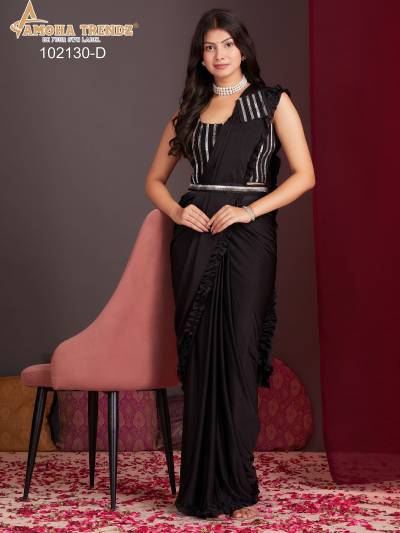 AMOHA 102130A TO 102130E DESIGNER READY TO WEAR SAREE WHOLESALER IN INDIA